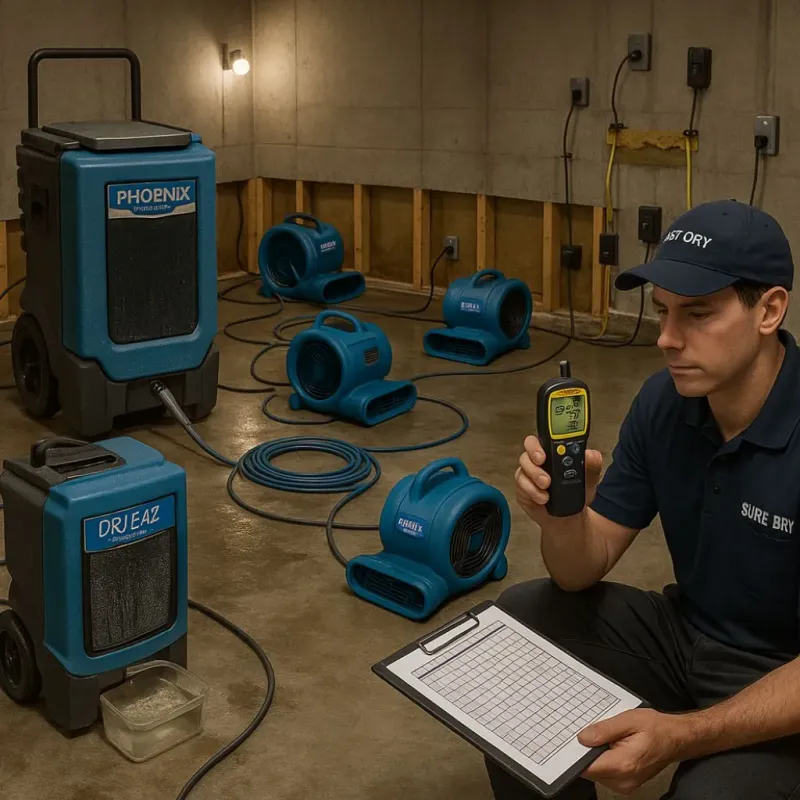 Structural Drying and Dehumidification process in Minnehaha, WA